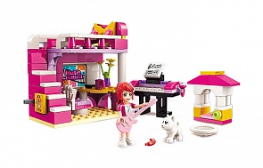 Конструктор с фигуркой и аксессуарами - Детская комната-студия, 118 деталей (Enlighten Brick, BRICK4101-1 (64))